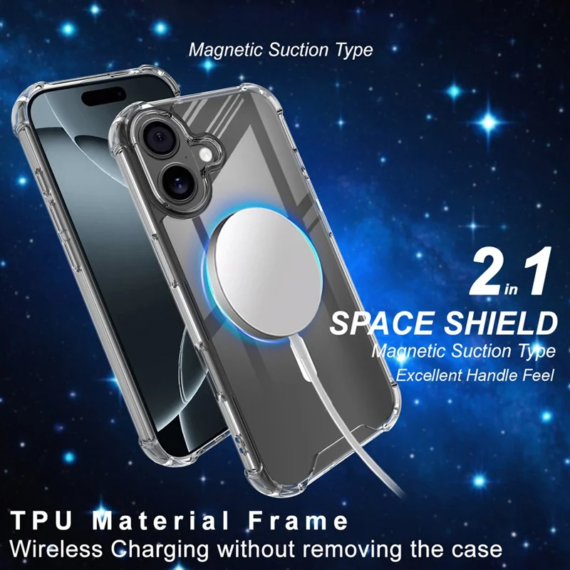 Capa IMAK para iPhone 17 Compatível com MagSafe, Antichoque, PC TPU Transparente