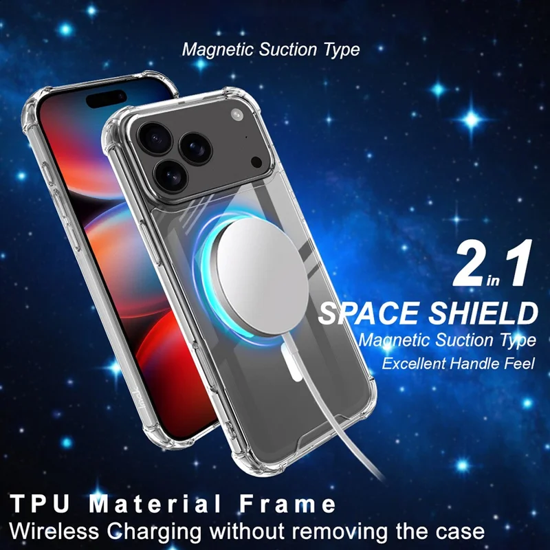IMAK Per iPhone 17 Pro Cover Compatibile con MagSafe Antiurto PC TPU Cover Trasparente per Cellulare