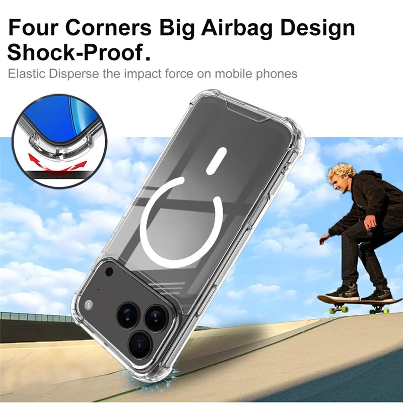IMAK Per iPhone 17 Pro Cover Compatibile con MagSafe Antiurto PC TPU Cover Trasparente per Cellulare