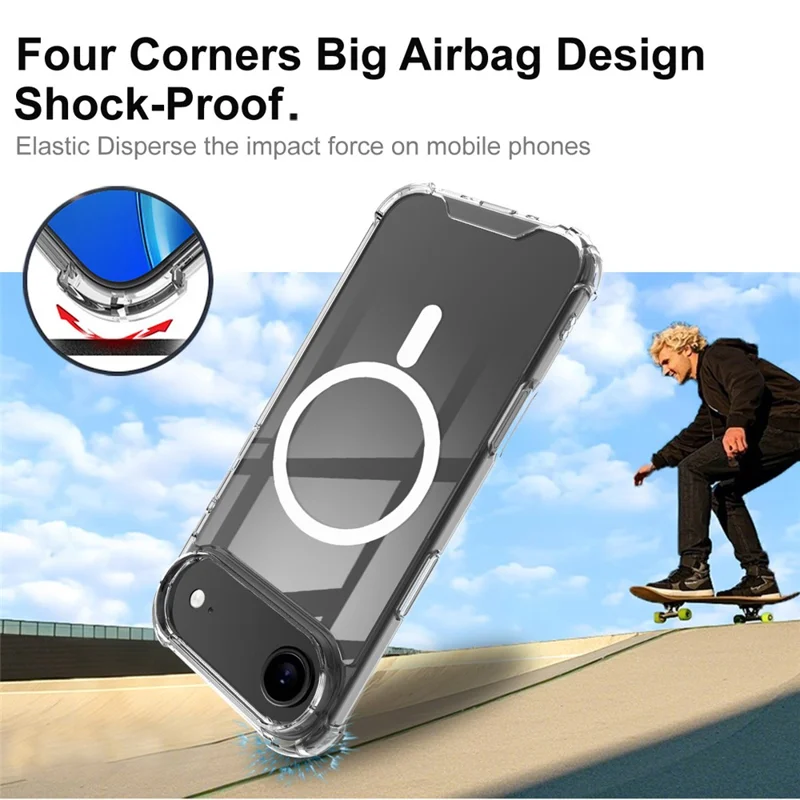 IMAK For iPhone 17 Air Case Compatible with MagSafe Shockproof PC TPU Clear Phone Cover