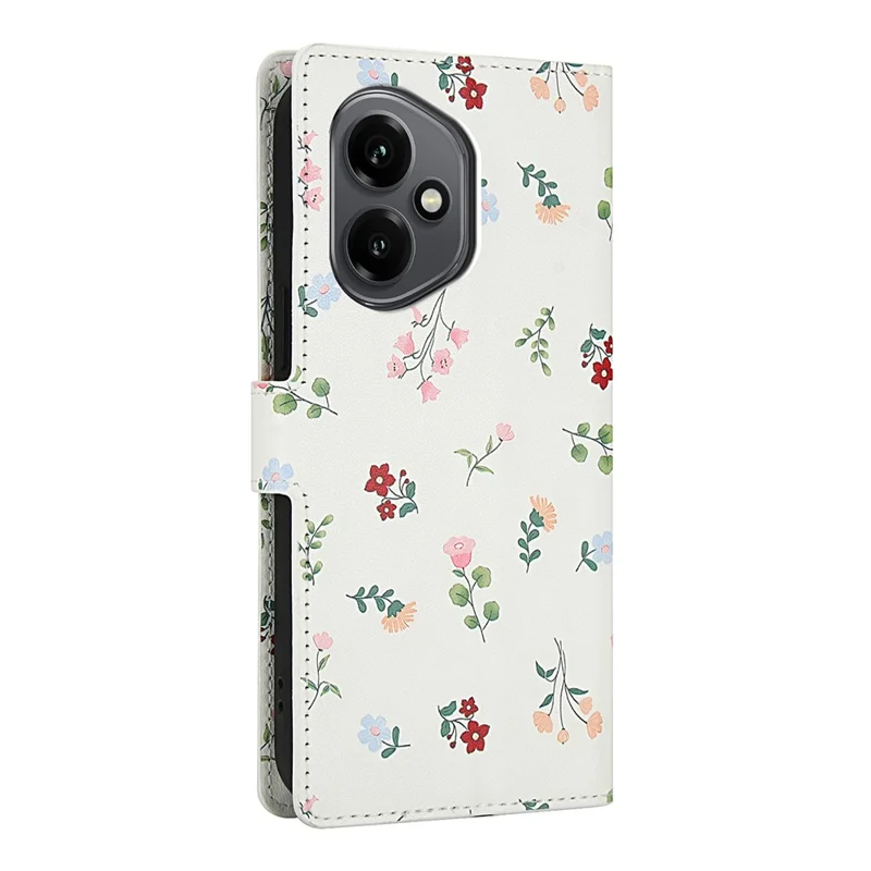 For Honor 400 5G (Globale) Cover a Portafoglio con Design Floreale Romboidale in Pelle con Cinturino - A1