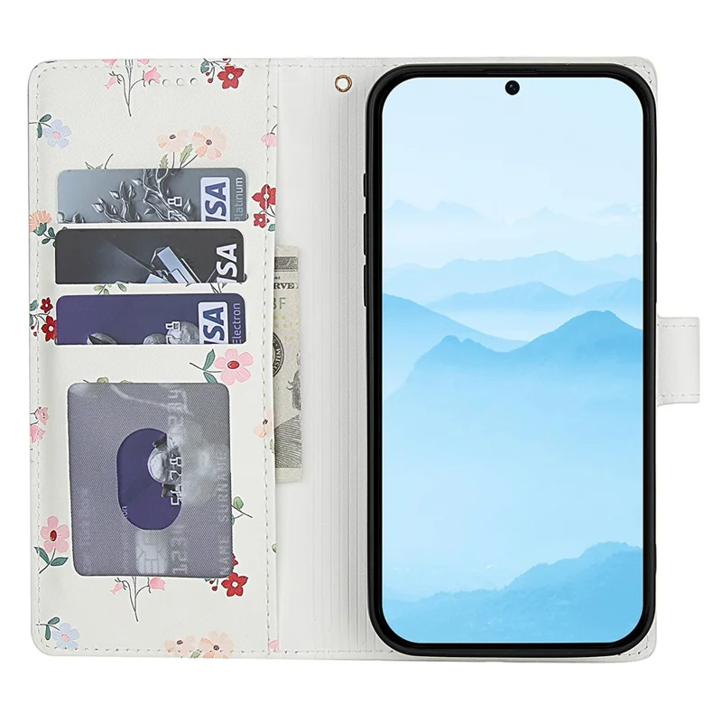 Capa de Carteira para Oppo A60 4G com Design Floral Losângico, Couro com Alça - A1