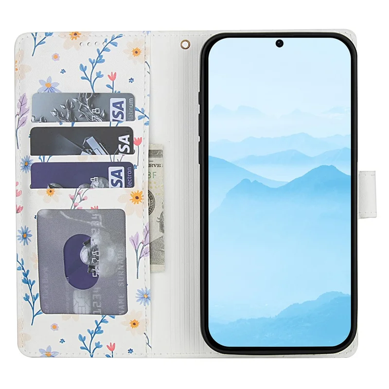 For Oppo A60 4G Wallet Case Rhombic Floral Design Leather Flip Phone Cover with Strap - A2