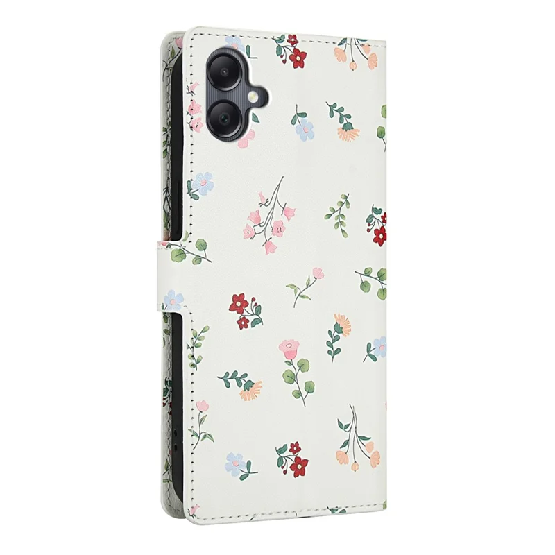 Pour Samsung Galaxy A07 4G / A06 5G / 4G Étui Portefeuille au Design Floral Losangé en Cuir avec Lanière - A1