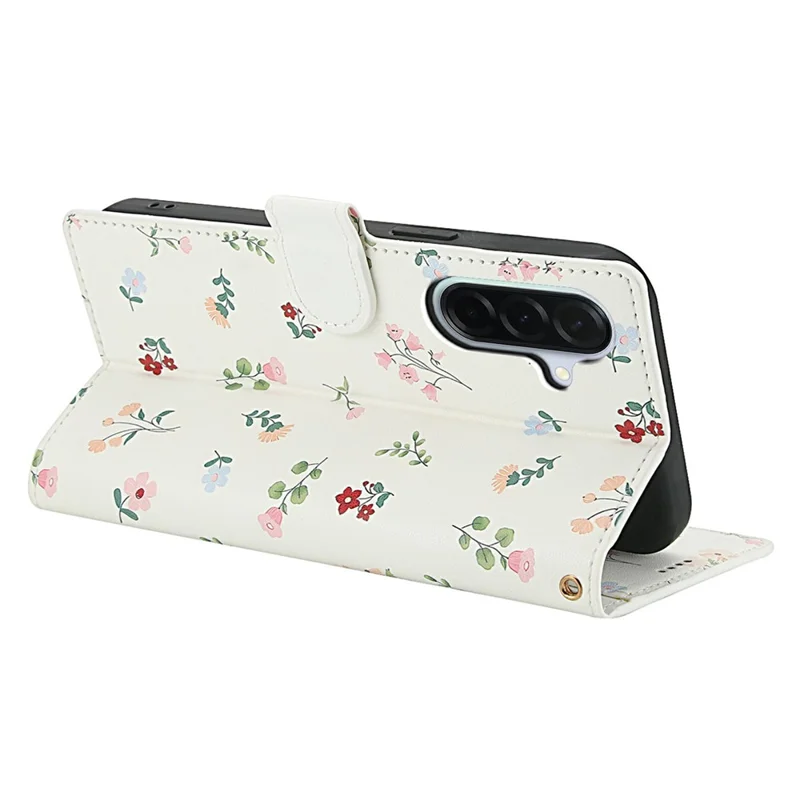 Cover a portafoglio per Samsung Galaxy A36 5G / A56 5G con design floreale a rombi, custodia in pelle con cinturino - A1