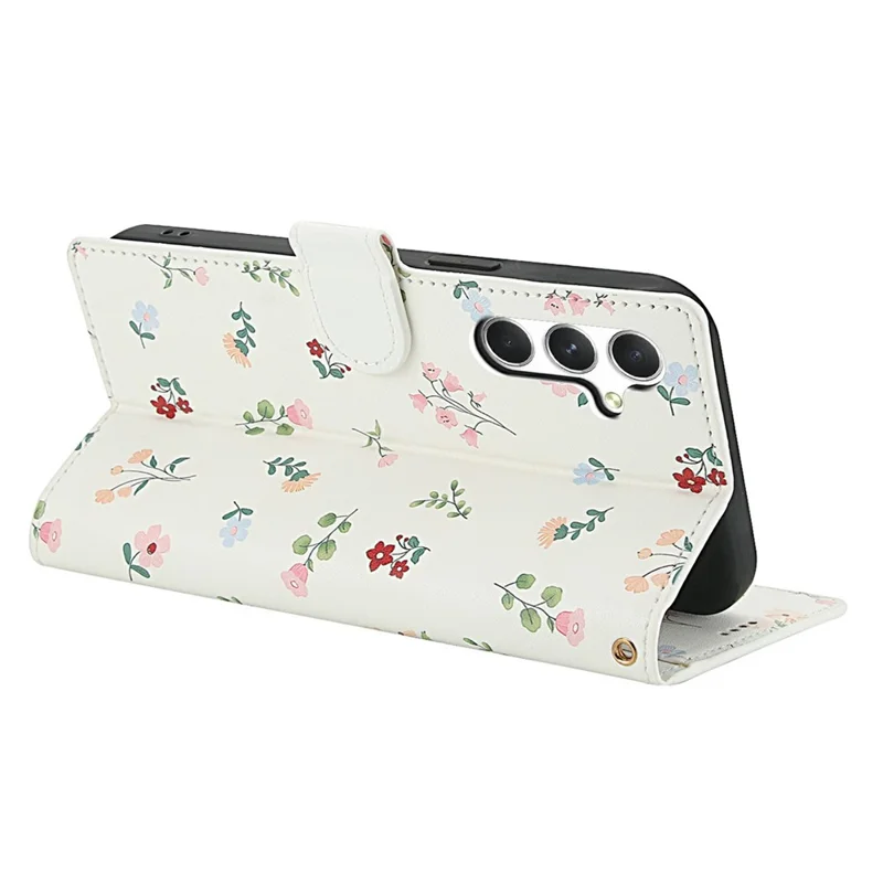 Cover a portafoglio per Samsung Galaxy A25 5G (Globale) (161,0 x 76,5 x 8,3 mm) con design floreale a rombi, in pelle con cinturino - A1