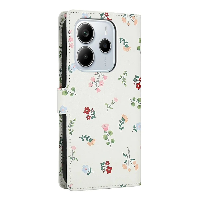 Custodia portafoglio per Xiaomi Redmi Note 14 5G / Poco M7 Pro 5G Disegno floreale a rombi Custodia a portafoglio in pelle con tracolla - A1