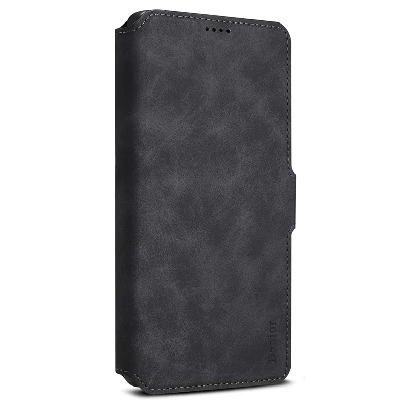 DENIOR B06 Magnetische Brieftasche Handyhülle für Samsung Galaxy S25 Ultra - Abnehmbar, Ständer, Leder + TPU, Schwarz