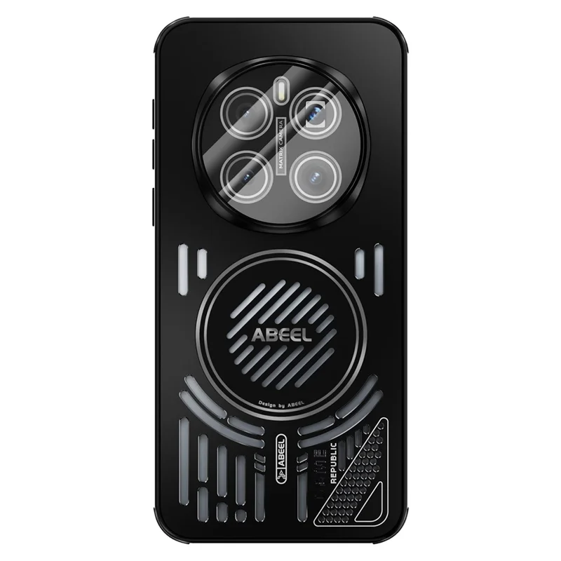 ABEEL Pour Honor Magic7 Pro 5G Étui Magnétique en Alliage d'Aluminium + PC + TPU Dissipation Thermique Creux Coque de Téléphone - Noir
