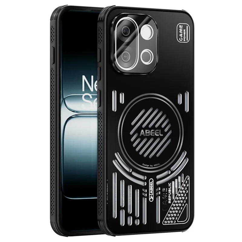 ABEEL per OnePlus 13T 5G Cover Magnetica in Lega di Alluminio + PC + TPU con Dissipazione del Calore - Nero