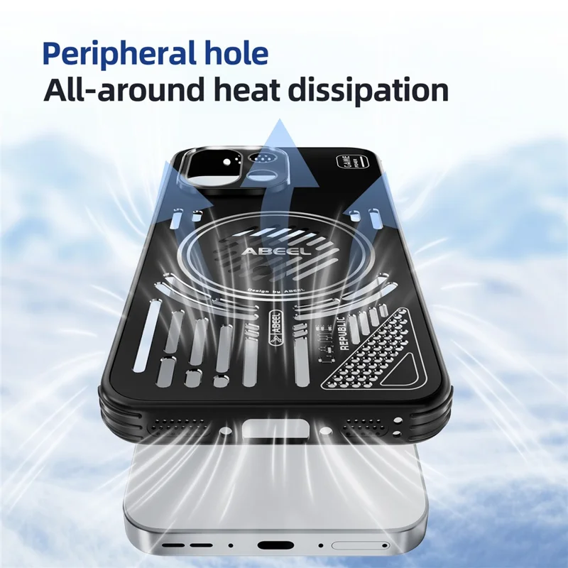 ABEEL per OnePlus 13T 5G Cover Magnetica in Lega di Alluminio + PC + TPU con Dissipazione del Calore - Nero
