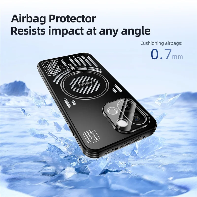 ABEEL per OnePlus 13T 5G Cover Magnetica in Lega di Alluminio + PC + TPU con Dissipazione del Calore - Nero