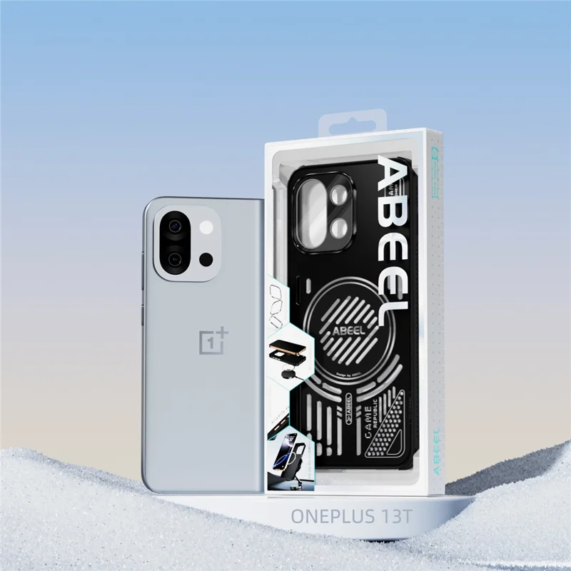 ABEEL per OnePlus 13T 5G Cover Magnetica in Lega di Alluminio + PC + TPU con Dissipazione del Calore - Nero