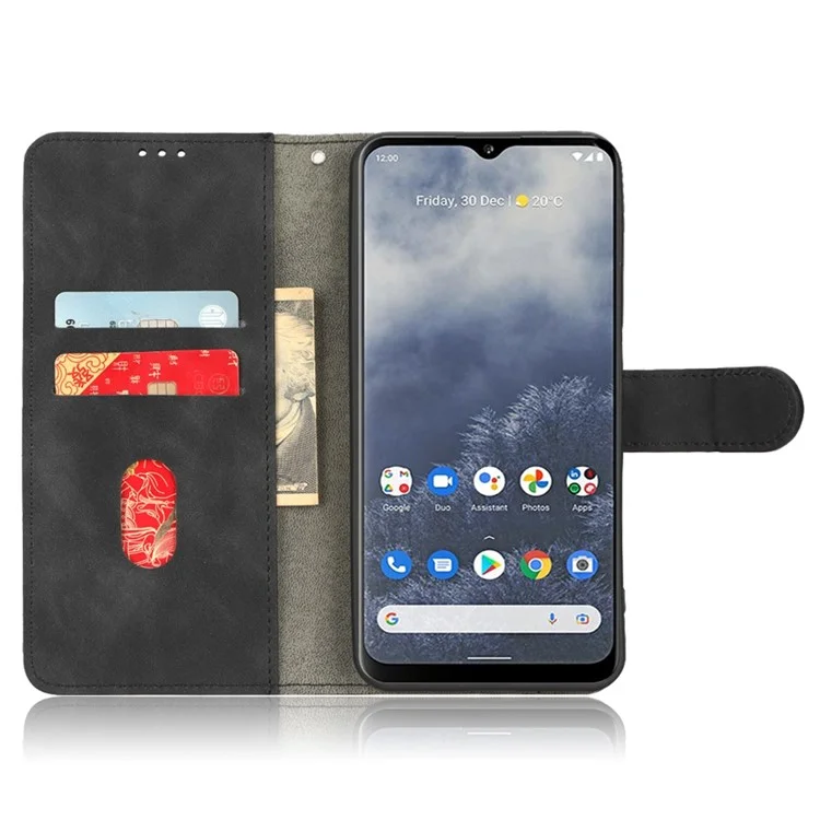 Pour Nokia G60 5G Anti-scratch PU Leather Wallet Phone Case Stand Function Magnetic Closure Flip Phone Cover Shell - Noir