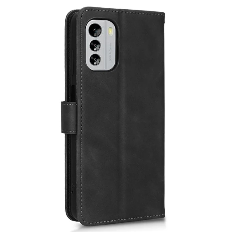 Pour Nokia G60 5G Anti-scratch PU Leather Wallet Phone Case Stand Function Magnetic Closure Flip Phone Cover Shell - Noir