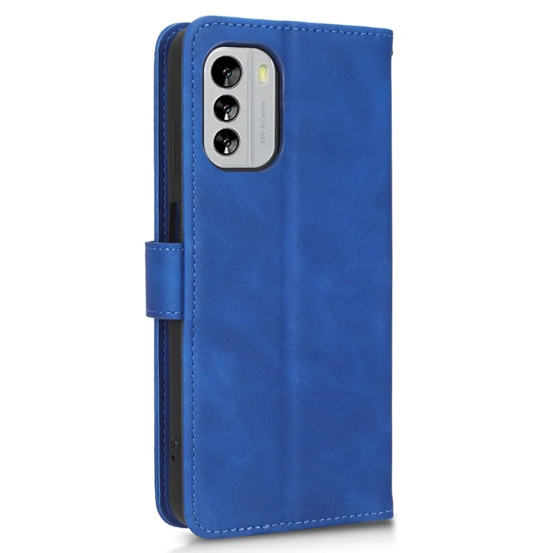 For Nokia G60 5G Anti-scratch PU Leather Wallet Phone Case Stand Function Magnetic Closure Flip Phone Cover Shell - Blue