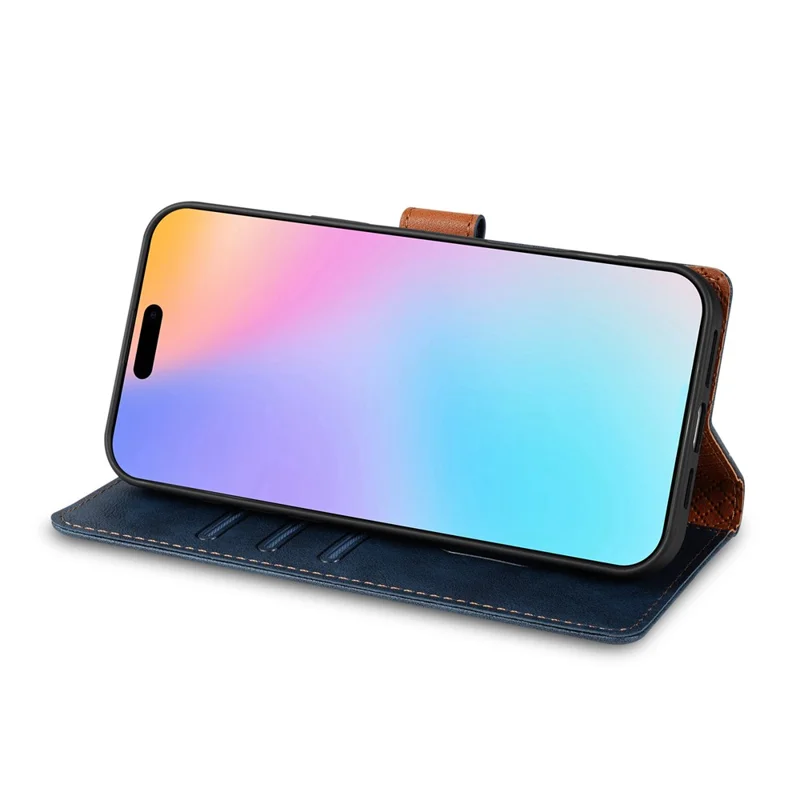 N.BEKUS CSJ-001 Cover a Portafoglio in Pelle PU per iPhone 17 - Blu
