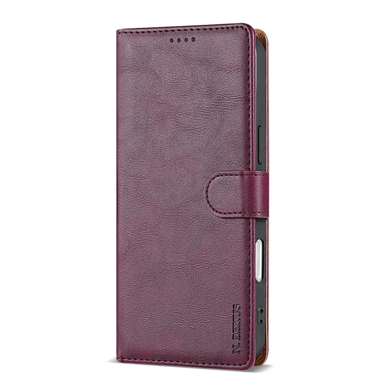 N.BEKUS CSJ-001 For iPhone 17 Pro Stand Case PU Leather Wallet Phone Cover - Wine Red