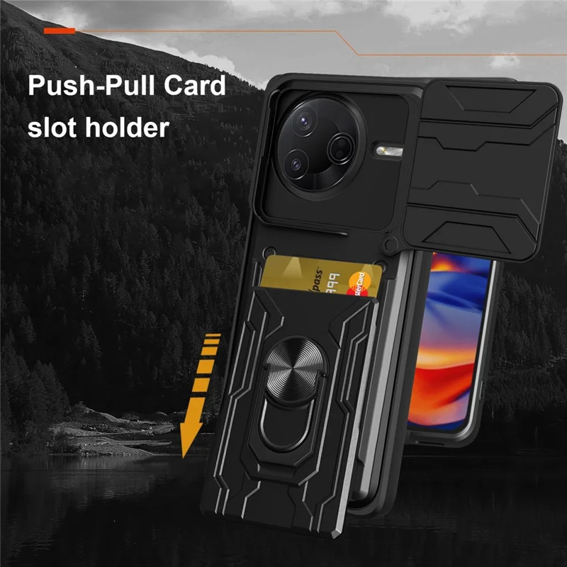Funda para Xiaomi Poco F7 Pro 5G / Redmi K80 5G con Soporte y Deslizador de Cámara - Negro