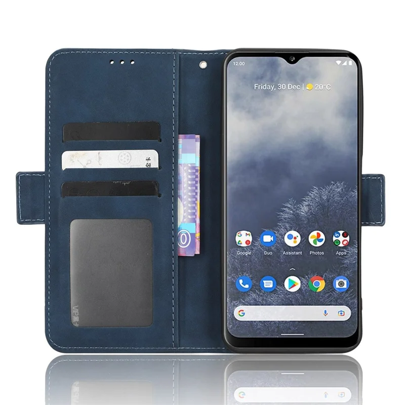 For Nokia G60 5G Multiple Card Slots PU Leather Case Wallet Stand Magnetic Clasp Folio Flip Phone Cover - Blue