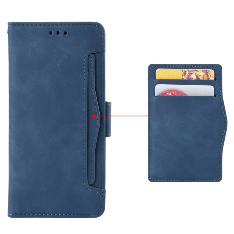 For Nokia G60 5G Multiple Card Slots PU Leather Case Wallet Stand Magnetic Clasp Folio Flip Phone Cover - Blue