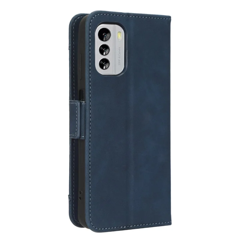 For Nokia G60 5G Multiple Card Slots PU Leather Case Wallet Stand Magnetic Clasp Folio Flip Phone Cover - Blue