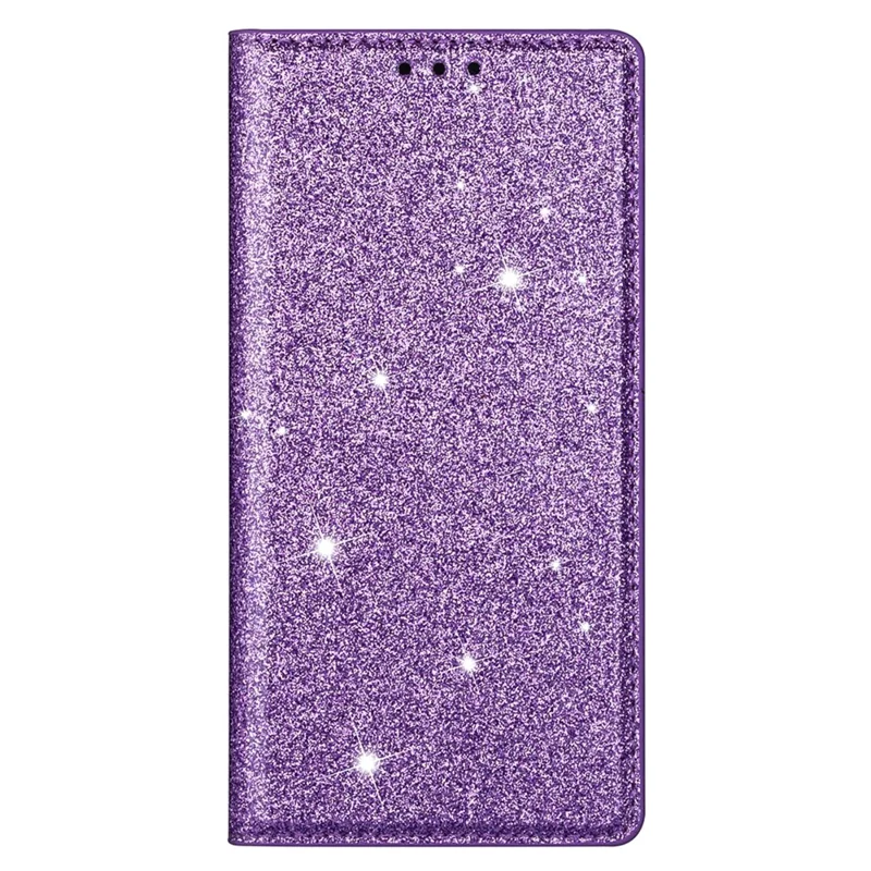 Für iPhone 17 Air Hülle Glitzernd PU-Leder + TPU Kartenfach Handyhülle - Lila
