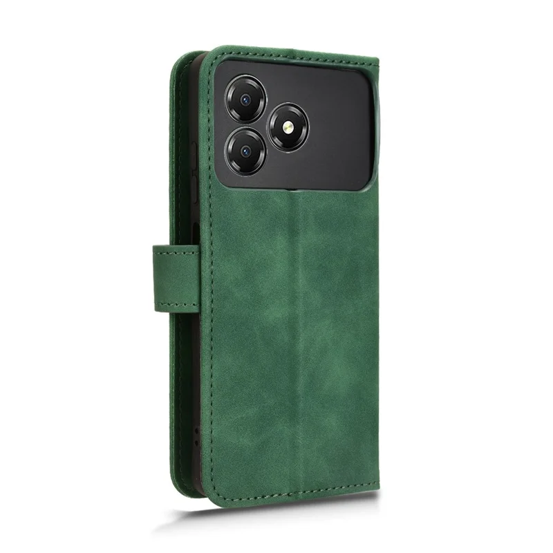 Funda de Cuero Estilo Piel para ZTE Blade A36 - Antideslizante, Tipo Cartera Abatible - Verde