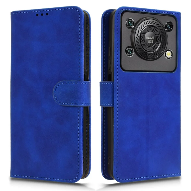 For Oukitel C60 Pro  /  C60 Leather Case Skin Feel Anti Drop Wallet Flip Phone Cover - Blue