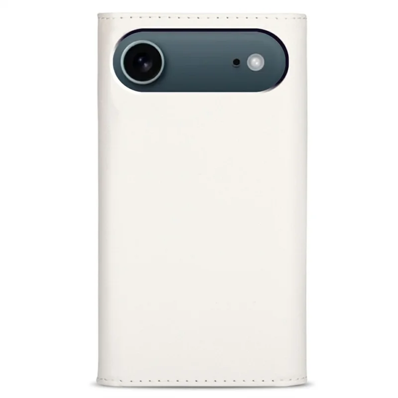 N.BEKUS For iPhone Air Cases Skin-Touch Leather Wallet Phone Cover with Straps - White