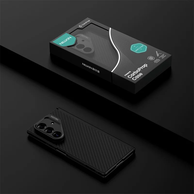 NILLKIN Pour Samsung Galaxy Z Fold7 5G Étui Compatible avec MagSafe TPU + Fibre d'Aramide Support de Lentille Protection de Téléphone Découpe Précise