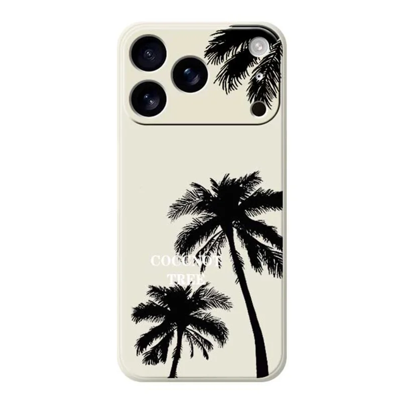 TPU-telefoonhoesje met rechte rand en kokosboomprint voor iPhone 17 Pro - Beige