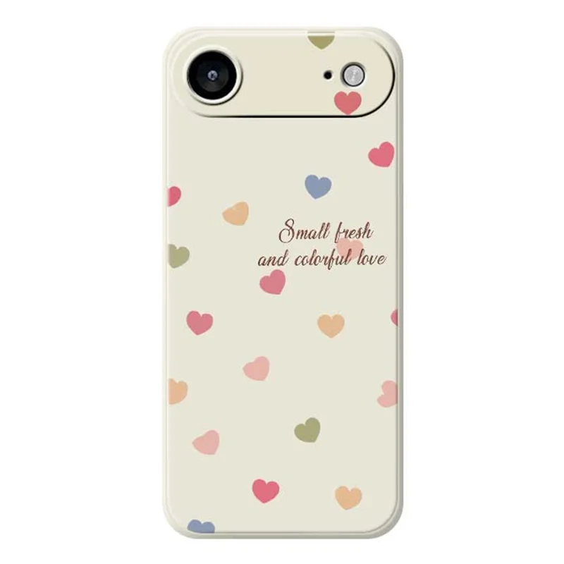 For iPhone Air Case Kleurrijk Liefdespatroon Rechte Rand TPU Telefoonhoesje - Beige