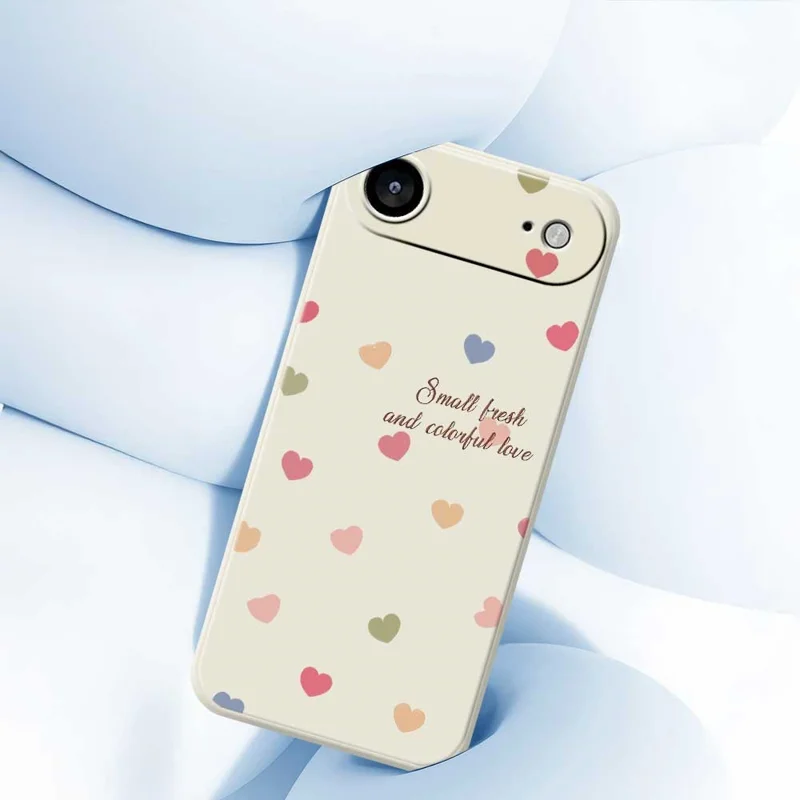 For iPhone Air Case Kleurrijk Liefdespatroon Rechte Rand TPU Telefoonhoesje - Beige