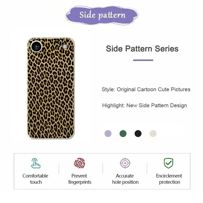 Étui à motif léopard pour iPhone 17 - Coque de protection arrière en TPU avec impression de motif, bords droits - Vert