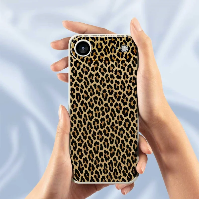 Étui à motif léopard pour iPhone 17 - Coque de protection arrière en TPU avec impression de motif, bords droits - Vert