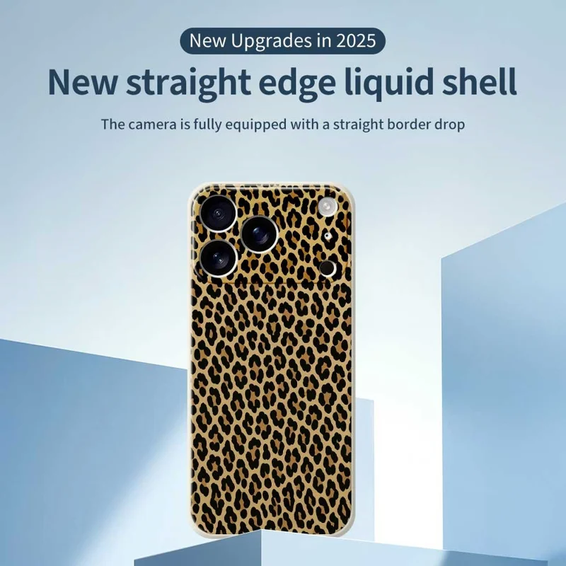 Étui pour iPhone 17 Pro Motif Imprimé Léopard Bords Droits Coque Arrière TPU - Vert