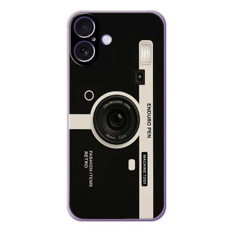 For iPhone 17 Case Colorscope Lens Pattern Printing Straight Edge TPU Phone Back Cover - Purple
