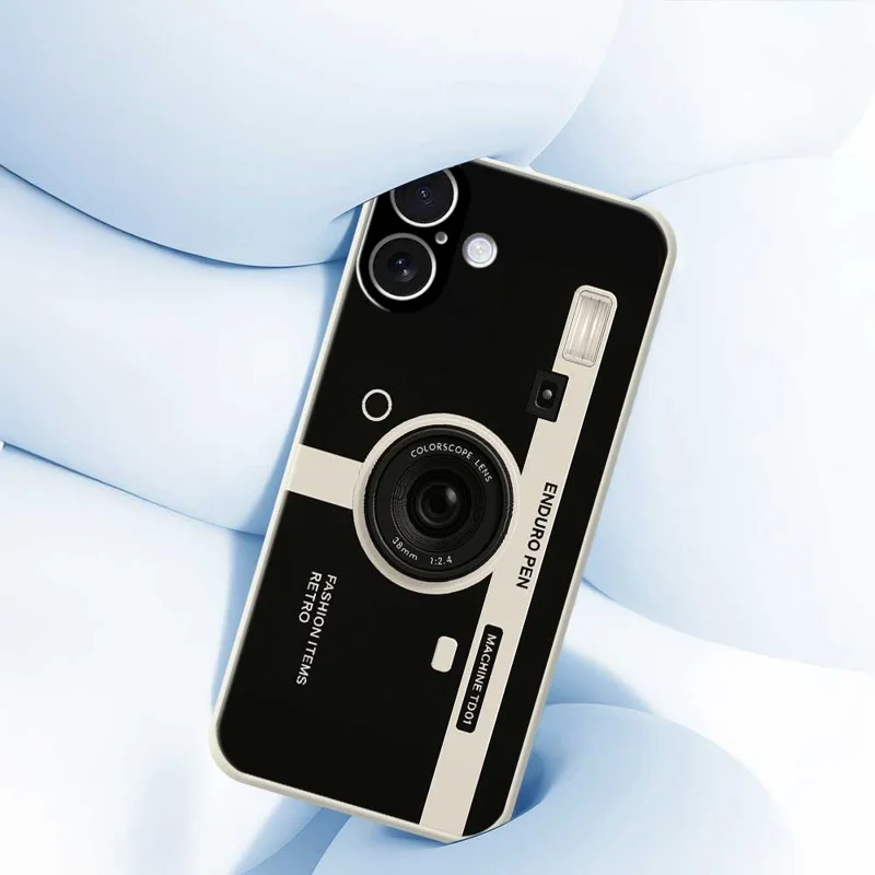For iPhone 17 Case Colorscope Lens Pattern Printing Straight Edge TPU Phone Back Cover - Purple