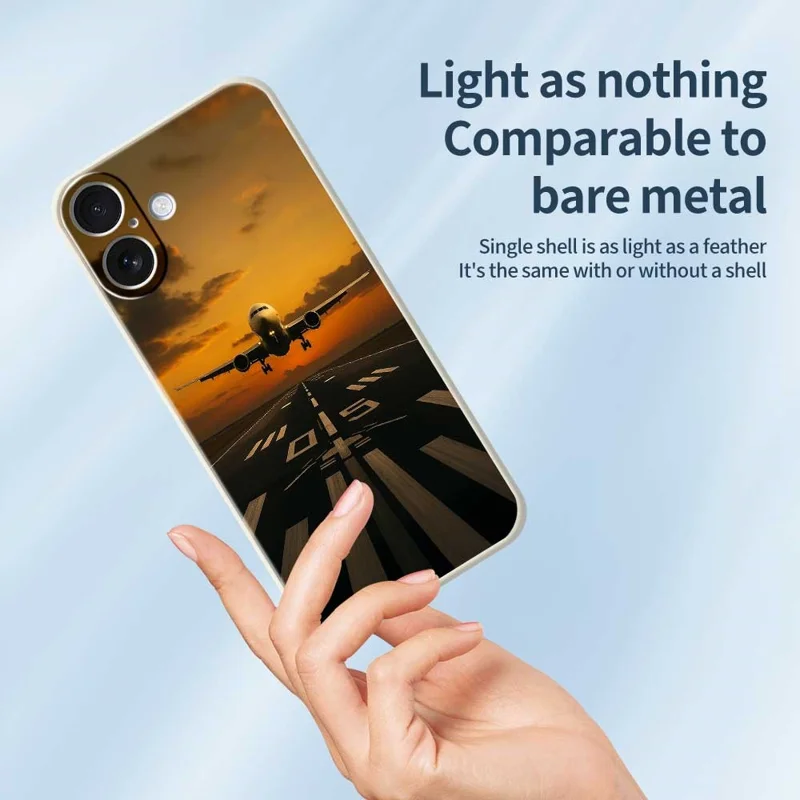 Cover per iPhone 17 con Stampa a Motivo Aereo, Bordo Dritto, Cover Posteriore in TPU - Verde