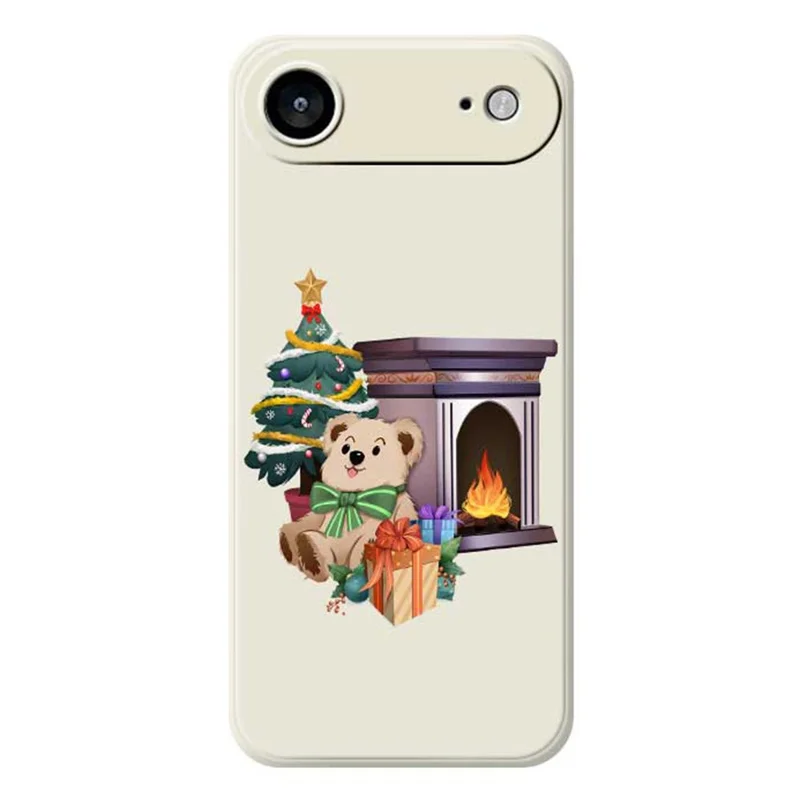 TPU-telefoonhoesje met kersthaardgeschenkenpatroon voor iPhone Air, rechte rand, beige