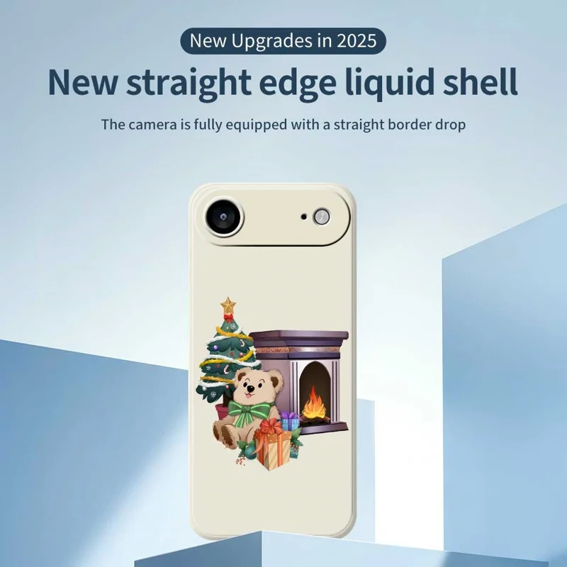 TPU-telefoonhoesje met kersthaardgeschenkenpatroon voor iPhone Air, rechte rand, beige