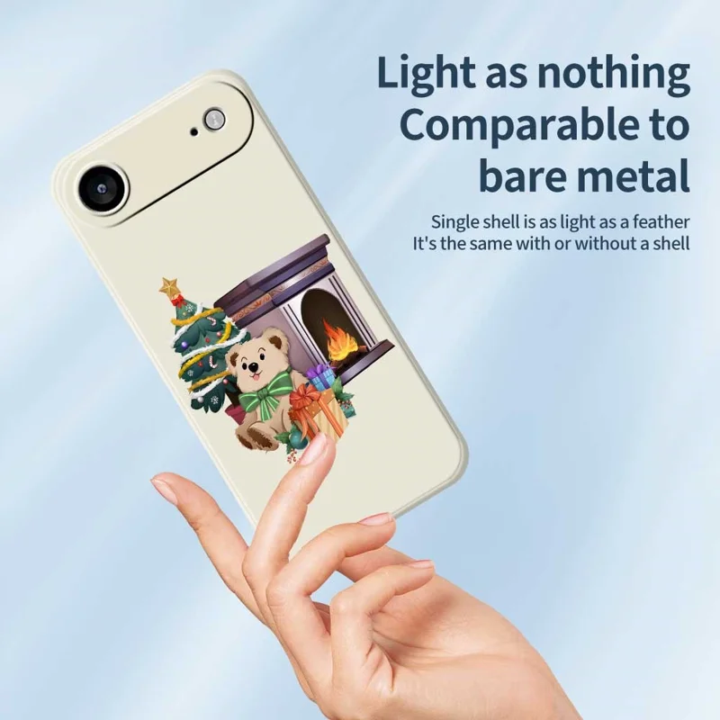 TPU-telefoonhoesje met kersthaardgeschenkenpatroon voor iPhone Air, rechte rand, beige