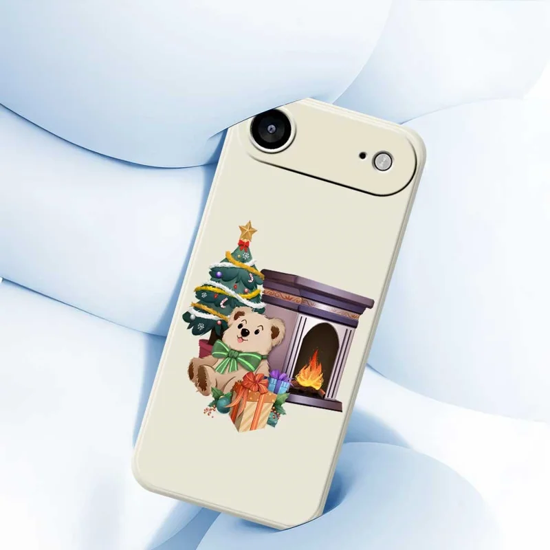 TPU-telefoonhoesje met kersthaardgeschenkenpatroon voor iPhone Air, rechte rand, beige