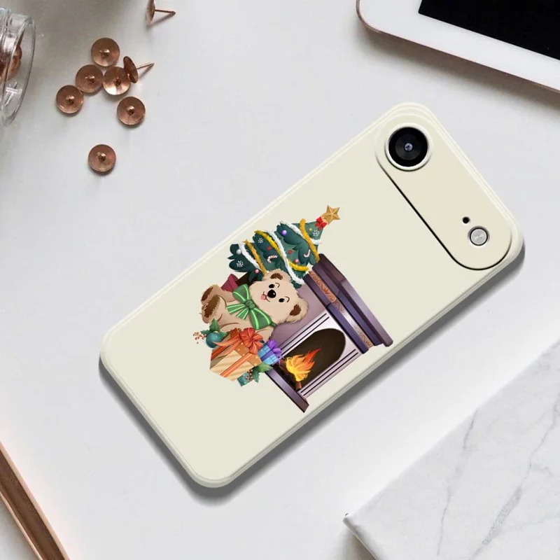 TPU-telefoonhoesje met kersthaardgeschenkenpatroon voor iPhone Air, rechte rand, beige