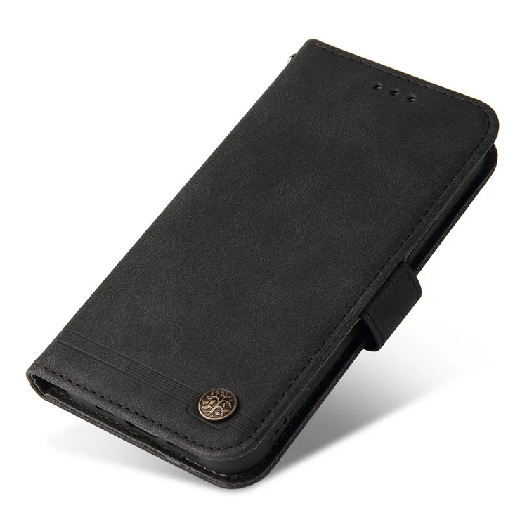 For Samsung Galaxy A14 5G / A14 4G Leather Wallet Cases Skin Touch Phone Cover Stand with Strap - Black