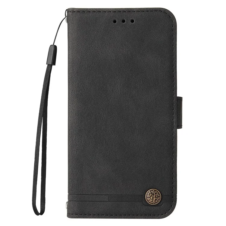 For Samsung Galaxy A14 5G / A14 4G Leather Wallet Cases Skin Touch Phone Cover Stand with Strap - Black