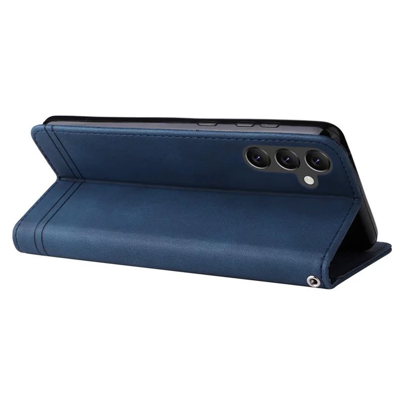 For Samsung Galaxy A14 5G / A14 4G Leather Wallet Cases Skin Touch Phone Cover Stand with Strap - Blue