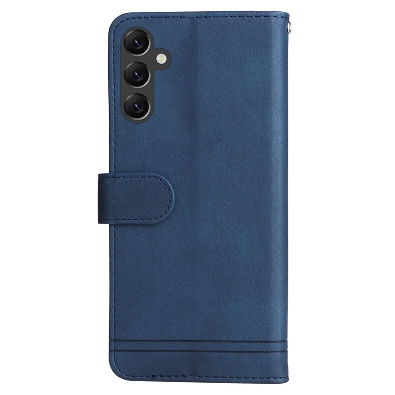 For Samsung Galaxy A14 5G / A14 4G Leather Wallet Cases Skin Touch Phone Cover Stand with Strap - Blue