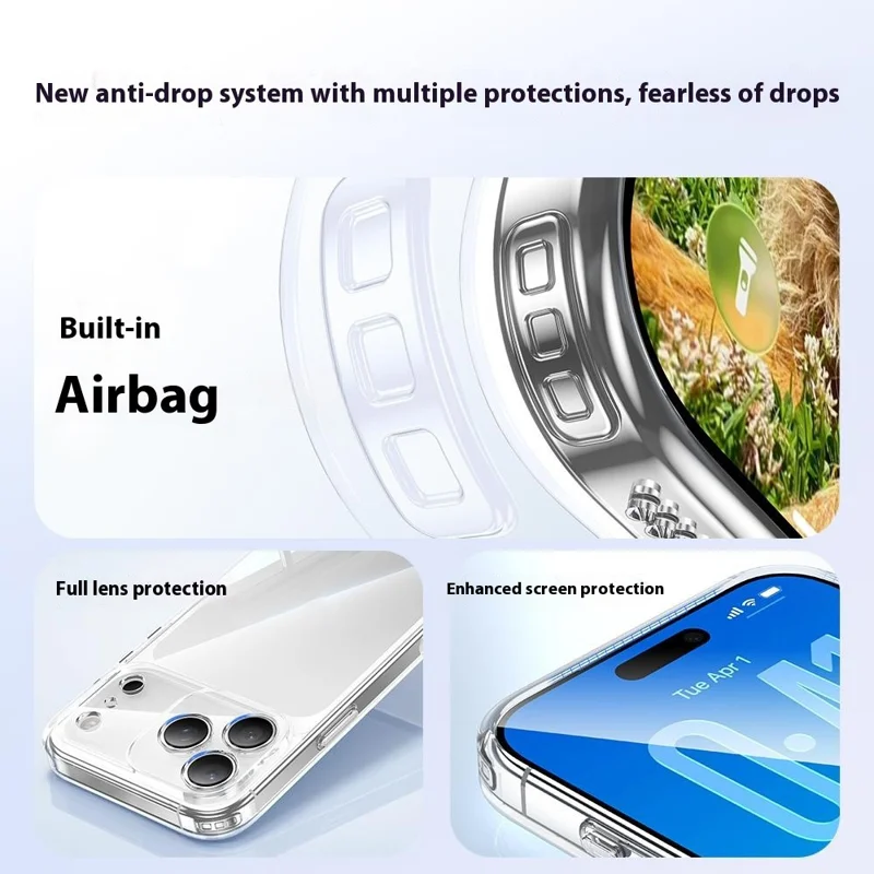 Cover per iPhone 17 Pro con Cuscinetto d'Aria TPU + Vetro Posteriore Antiurto